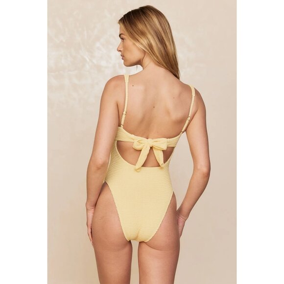 MONDAY Swimwear Clovelly One Piece Swimsuit in Honey Crinkle - Picture 3 of 5